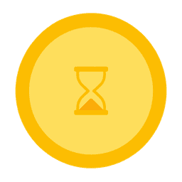 A coin marked with a clock